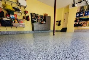 Epoxy flake garage floor